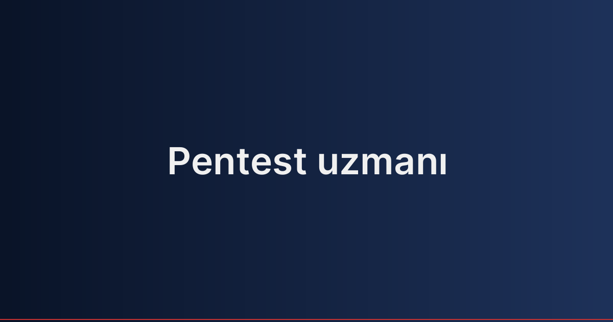 Pentest uzmanı