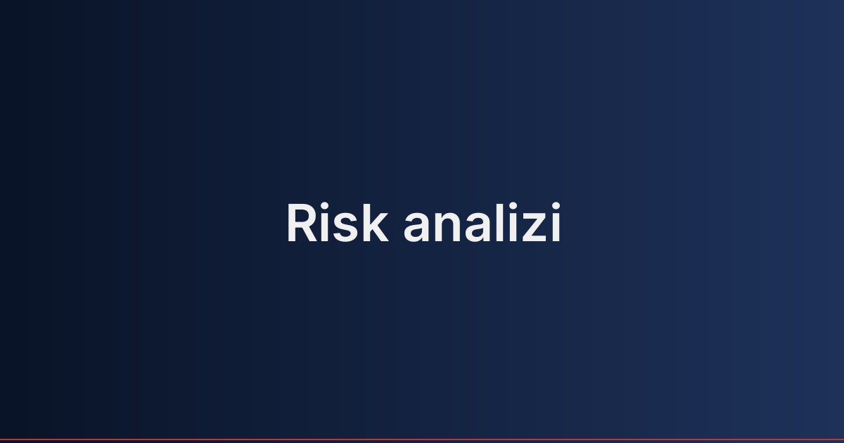 Risk analizi