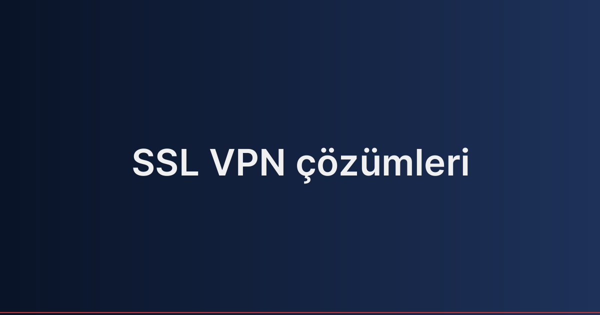 SSL VPN çözümleri