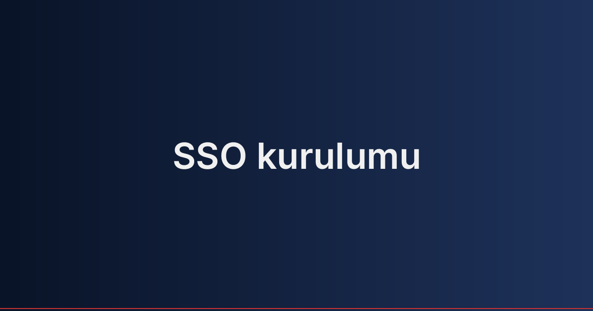 SSO kurulumu