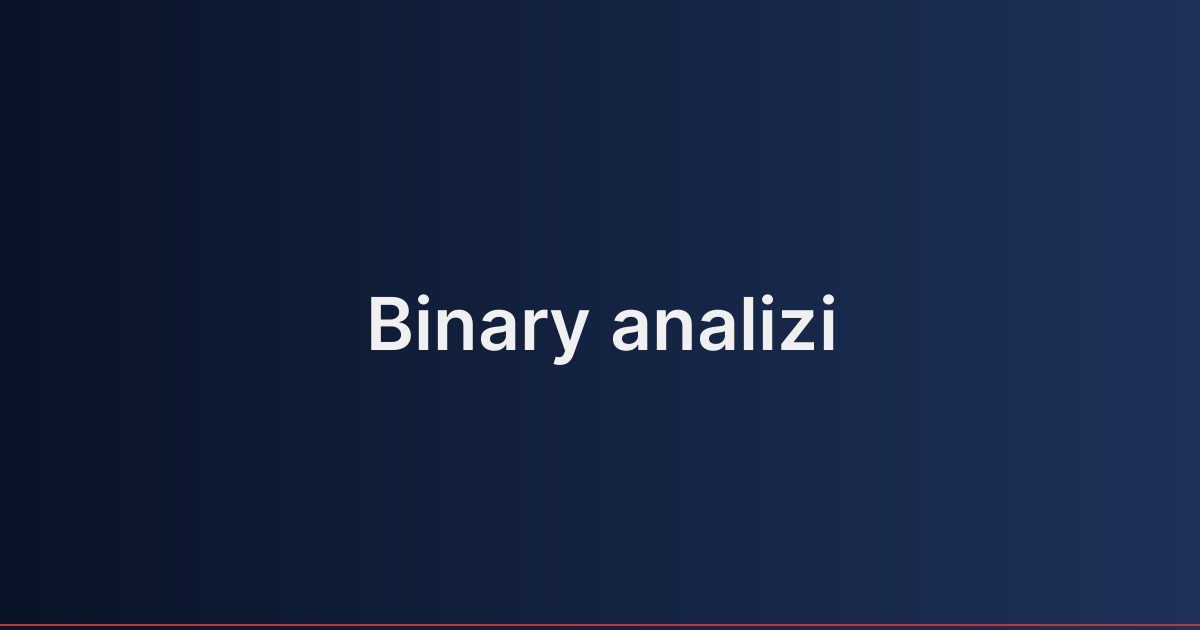 Binary analizi