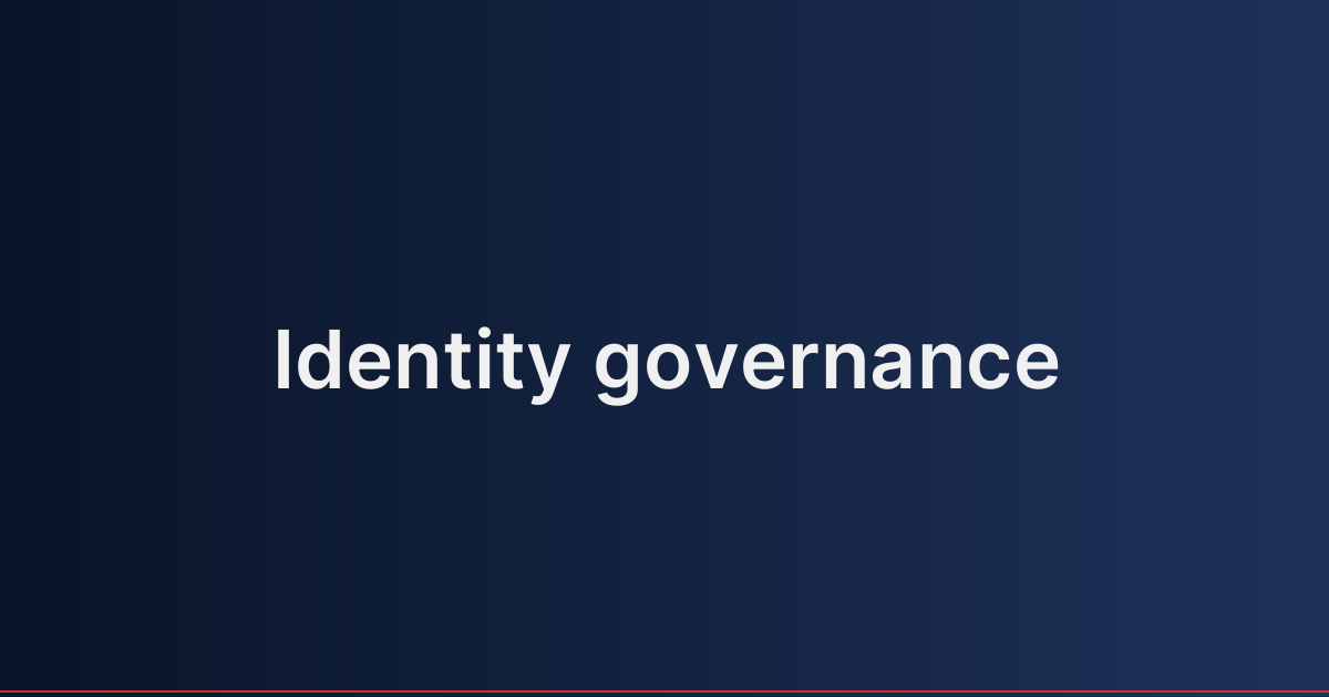 Identity governance