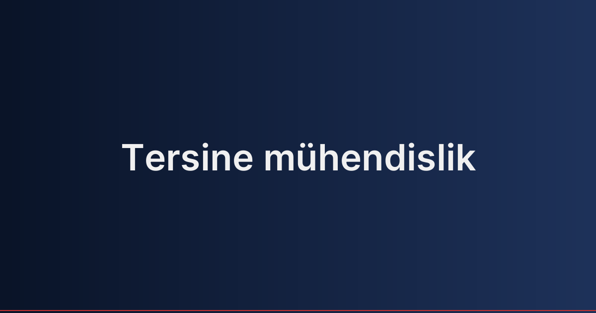 Tersine mühendislik