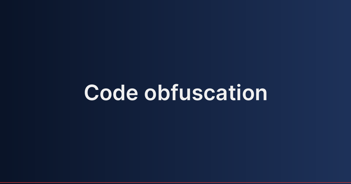 Code obfuscation