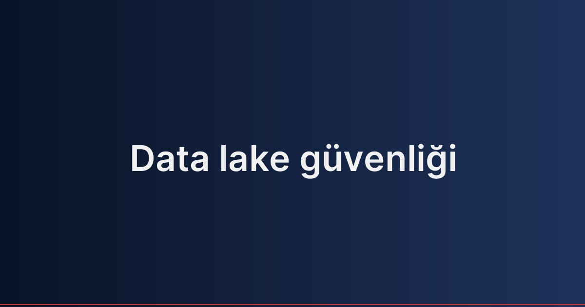 Data lake güvenliği