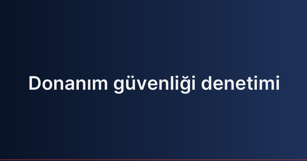 Donanım güvenliği denetimi