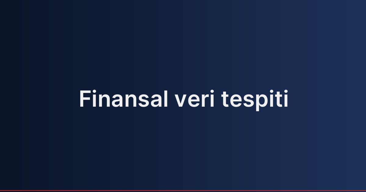 Finansal veri tespiti