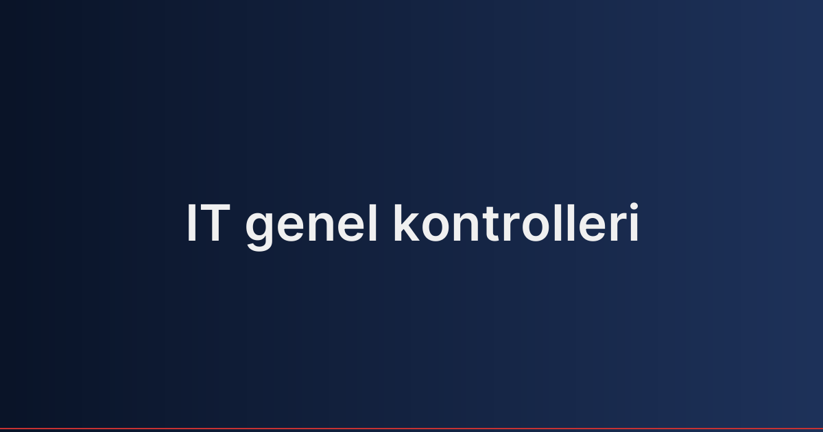 IT genel kontrolleri