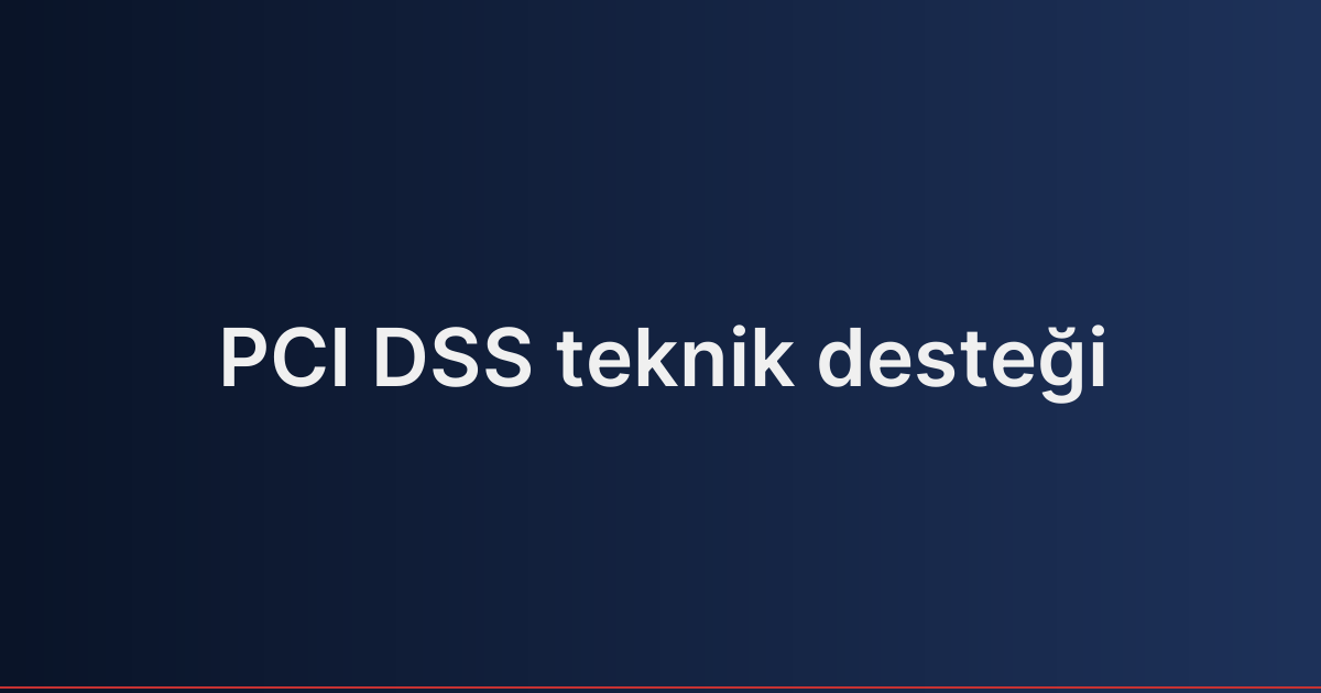 PCI DSS teknik desteği