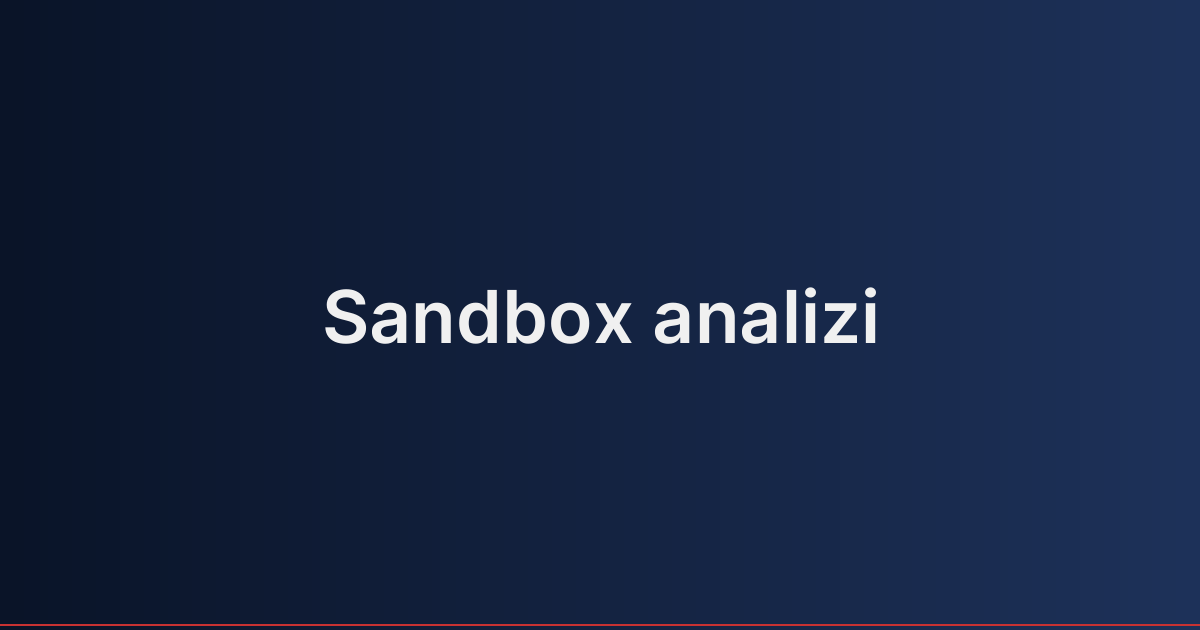 Sandbox analizi