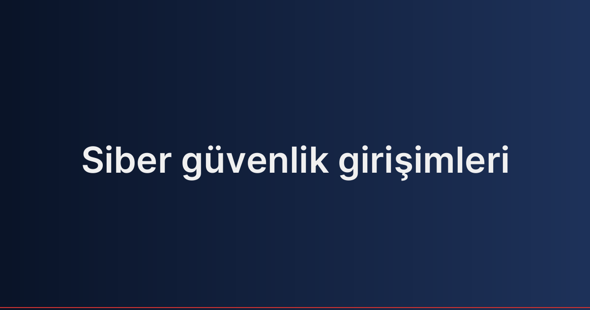 Siber güvenlik girişimleri