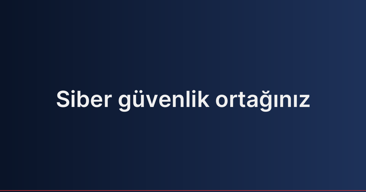 Siber güvenlik ortağınız