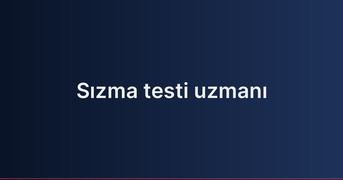 Sızma testi uzmanı