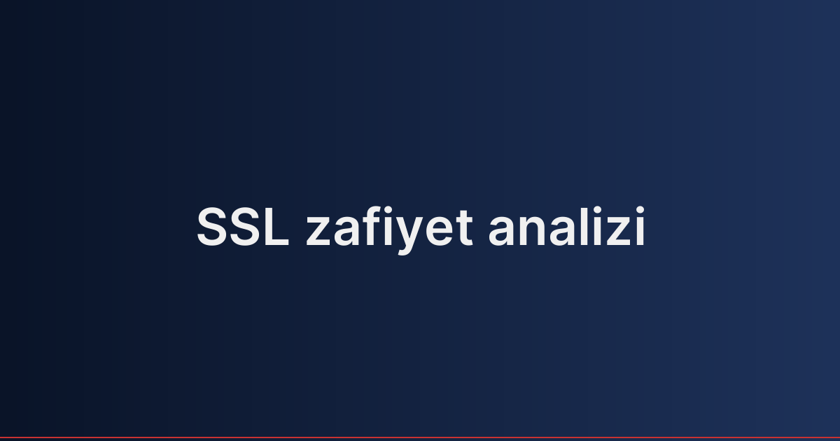 SSL zafiyet analizi