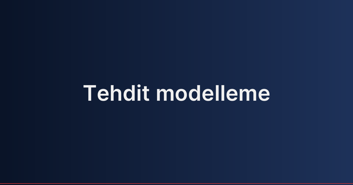 Tehdit modelleme