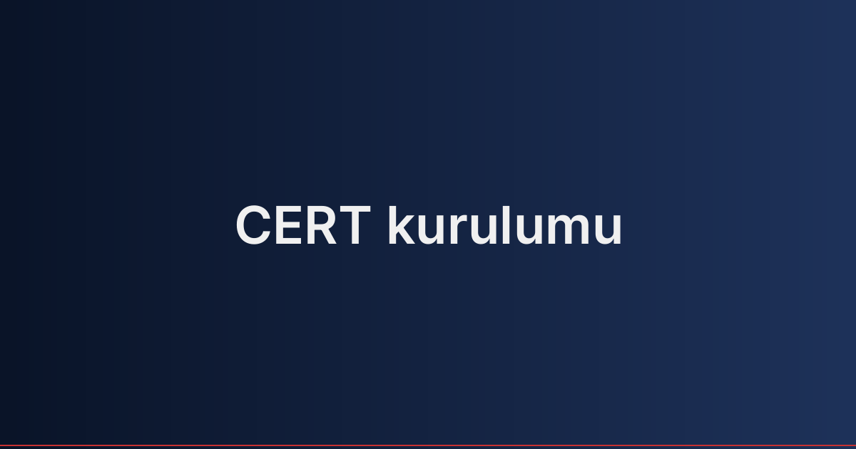 CERT kurulumu