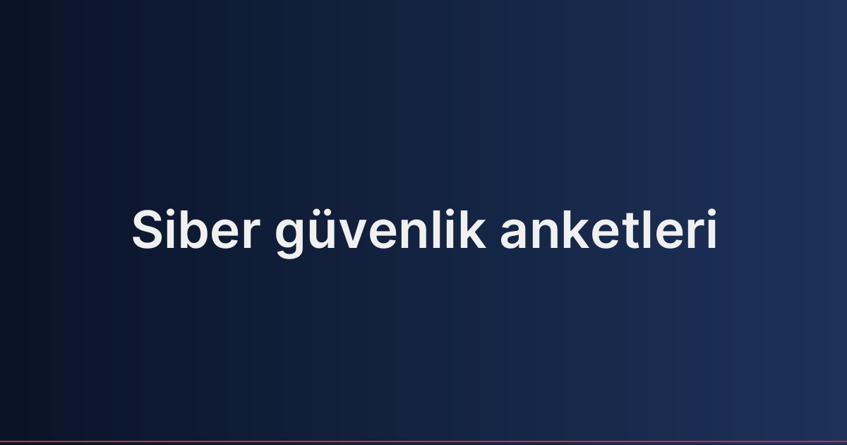 Siber güvenlik anketleri