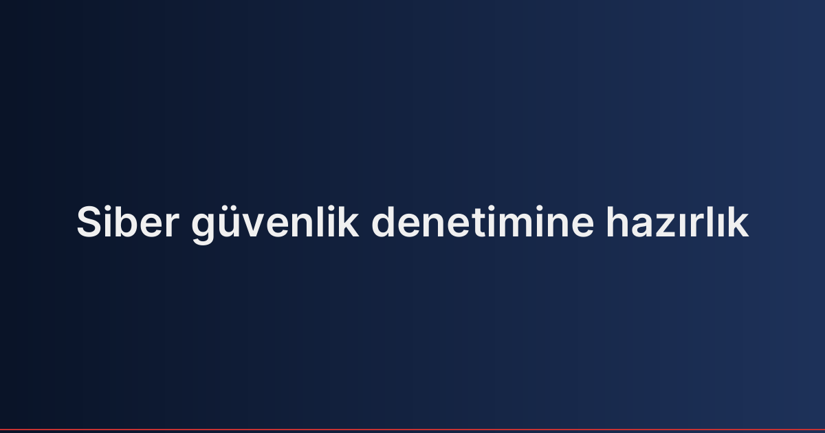 Siber güvenlik denetimine hazırlık